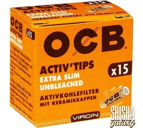 OCB Virgin - Unbleached - Extra Slim - Ø 6 mm - 15 Stück - Aktivkohlefilter OCB Virgin - Unbleached - Extra Slim - Ø 6 mm - 15 Stück - Aktivkohlefilter