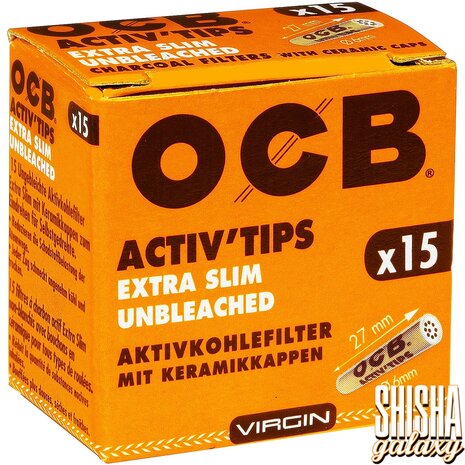OCB OCB - Virgin - Unbleached - Extra Slim - Ø 6 mm - 15 Stück - Aktivkohlefilter