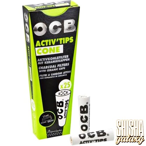 OCB OCB - Premium - Activ Tips - Cone - Ø 6 ~ Ø 8 mm - 25 Stück - Aktivkohlefilter