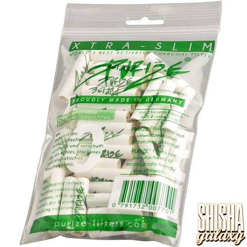 Purize Purize - Weiß - Xtra Slim - Ø 5,9 mm - 50 Stück - Aktivkohlefilter Purize Purize - Weiß - Xtra Slim - Ø 5,9 mm - 50 Stück - Aktivkohlefilter