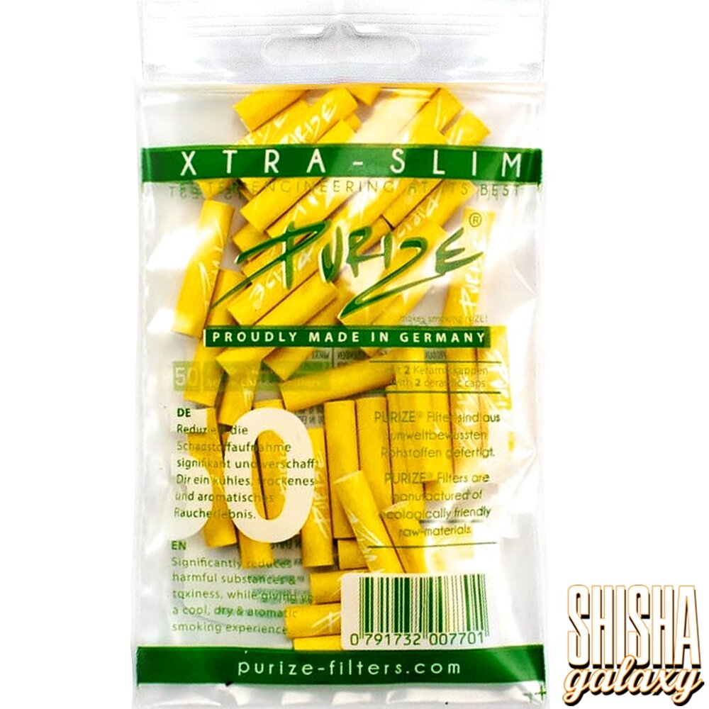 Purize Purize - Gelb - Xtra Slim - Ø 5,9 mm - 50 Stück - Aktivkohlefilter Purize Purize - Gelb - Xtra Slim - Ø 5,9 mm - 50 Stück - Aktivkohlefilter
