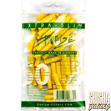 Purize Purize - Gelb - Xtra Slim - Ø 5,9 mm - 50 Stück - Aktivkohlefilter Purize Purize - Gelb - Xtra Slim - Ø 5,9 mm - 50 Stück - Aktivkohlefilter