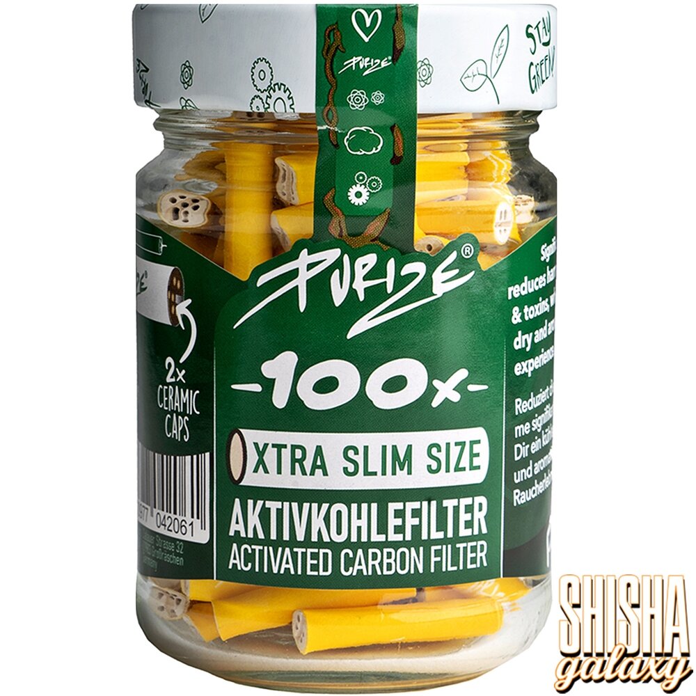 Purize Purize - Gelb - Xtra Slim Size - Ø 5,9 mm - 100 Stück - Aktivkohlefilter Purize Purize - Gelb - Xtra Slim Size - Ø 5,9 mm - 100 Stück - Aktivkohlefilter
