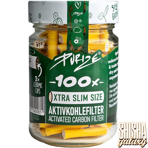 Purize Purize - Gelb - Xtra Slim Size - Ø 5,9 mm - 100 Stück - Aktivkohlefilter