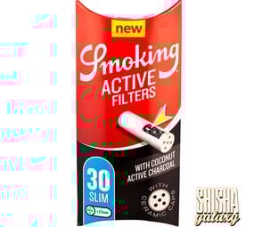 Smoking Activ Filters - Slim - Ø 6 mm - 30 Stück - Aktivkohlefilter Smoking Activ Filters - Slim - Ø 6 mm - 30 Stück - Aktivkohlefilter