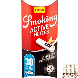 Smoking Activ Filters - Slim - Ø 6 mm - 30 Stück - Aktivkohlefilter