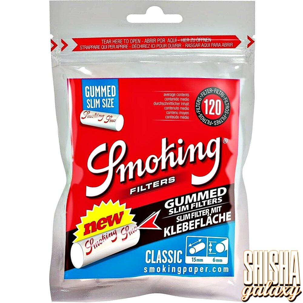 Smoking Smoking - Classic - Slim - Filters + Klebefläche - Ø 6 mm - 120 Stück - Eindrehfilter Smoking Smoking - Classic - Slim - Filters + Klebefläche - Ø 6 mm - 120 Stück - Eindrehfilter
