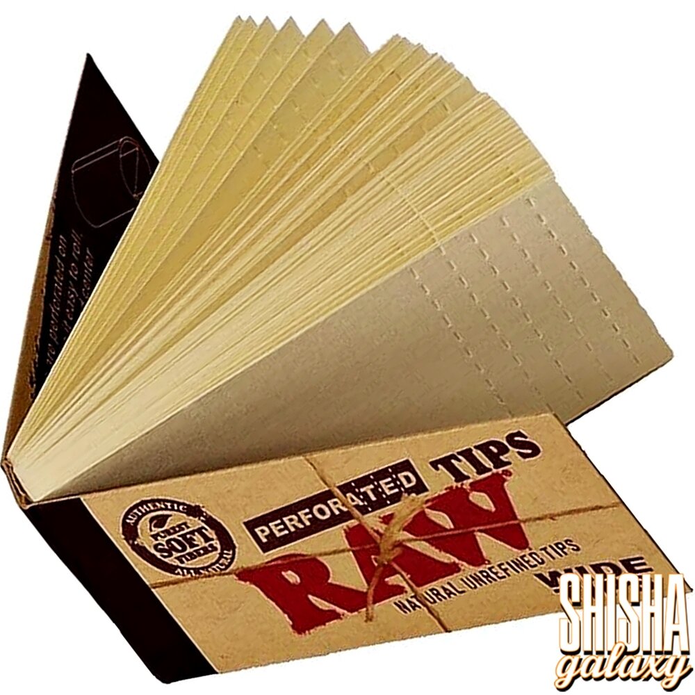 Raw Raw - Perforated - Wide - Filter Tips - 50 Tips Raw Raw - Perforated - Wide - Filter Tips - 50 Tips