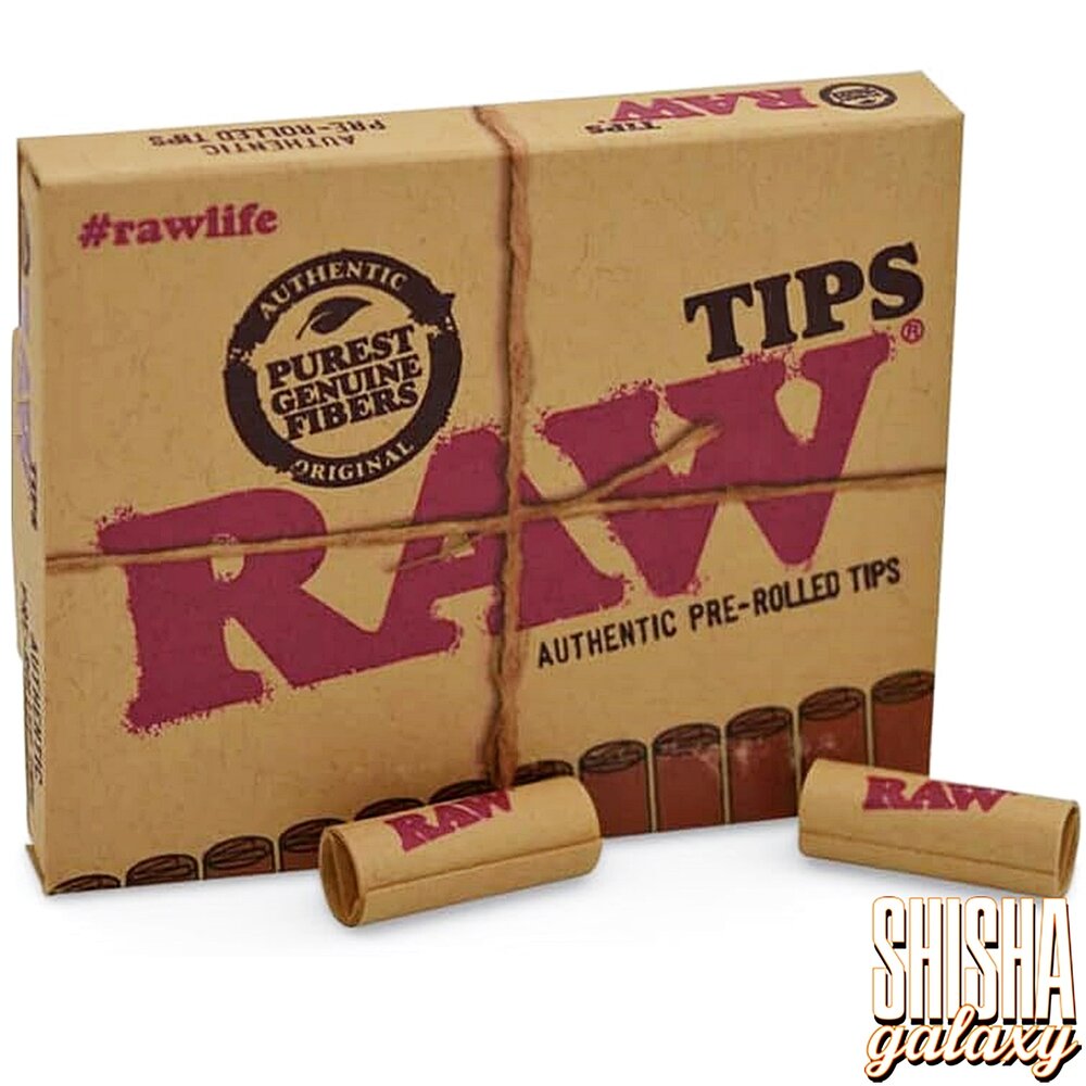 Raw Raw - Natural Unrefined - Pre-Rolled - Filter Tips + Schachtel - Ø 6 mm - 21 Tips