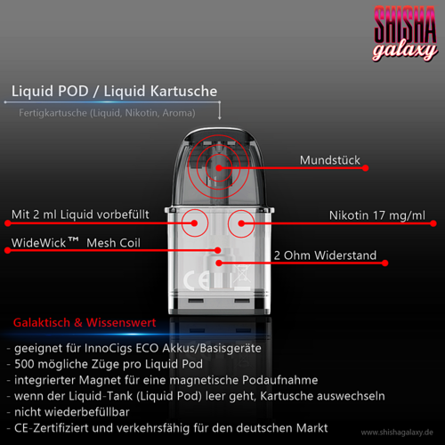 InnoCigs InnoCigs - ECO - Strawberry Kiwi - Liquid Pod - Nikotin 17 mg - 2er Pack