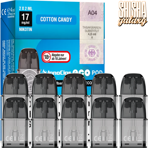 InnoCigs ECO - Cotton Candy - Liquid Pod - Nikotin 17 mg - 10er Pack