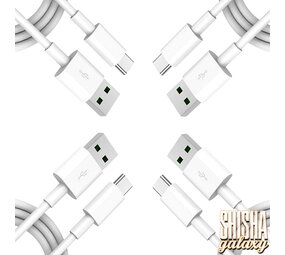 M2 TEC USB - Typ C - 2.1 A - Ladekabel - 100 cm - Weiß - 4er Pack
