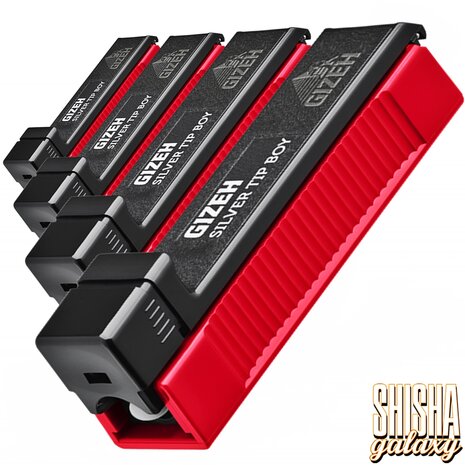 Gizeh Gizeh - Silver Tip Boy - Red Black - Filterhülsen Stopfer / Stopfgerät / Stopfmaschine mit Stopfhilfe, Anti-Rutsch-Pads & Ersatzspitze Gizeh Gizeh - Silver Tip Boy - Red Black - Filterhülsen Stopfer / Stopfgerät / Stopfmaschine mit Stopfhilfe, Anti-Rutsch-Pads & Ersatzspitze