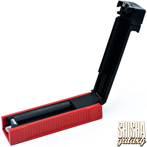 Gizeh Gizeh - Silver Tip Boy - Red Black - 4er Pack - Filterhülsen Stopfer / Stopfgerät / Stopfmaschine mit Stopfhilfe, Anti-Rutsch-Pads & Ersatzspitze