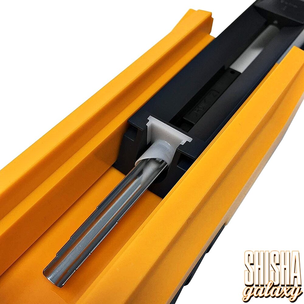 Gizeh Gizeh - Vario - Gelb - UNIVERSAL - 4er Pack - Filterhülsen Stopfer / Stopfgerät / Stopfmaschine mit Antirutsch-Boden & Stopfhilfe