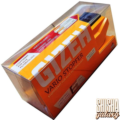 Gizeh Gizeh - Vario - Gelb - UNIVERSAL - 4er Pack - Filterhülsen Stopfer / Stopfgerät / Stopfmaschine mit Antirutsch-Boden & Stopfhilfe