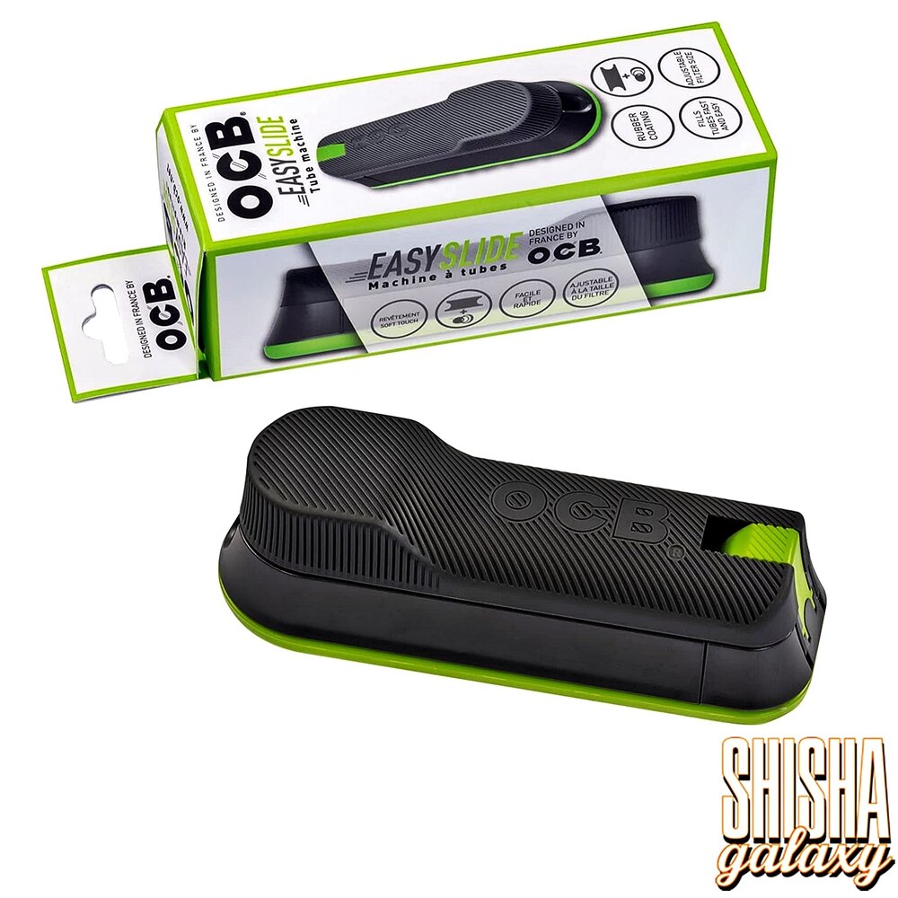 OCB OCB - Easy Slide - Black Green - 4er Pack - Filterhülsen Stopfer / Stopfgerät / Stopfmaschine mit Stopfhilfe