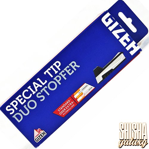 Gizeh Gizeh - Special Duo Tip - Black - 4er Pack - Filterhülsen Stopfer / Stopfgerät / Stopfmaschine mit Stopfhilfe  & Ersatzspitze