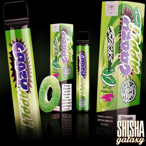 187 Strassenbande 187 Strassenbande - Crazy Appli - 10er Packung / Display (Sparset) - Einweg E-Shisha - 600 Züge / Nikotin 20 mg