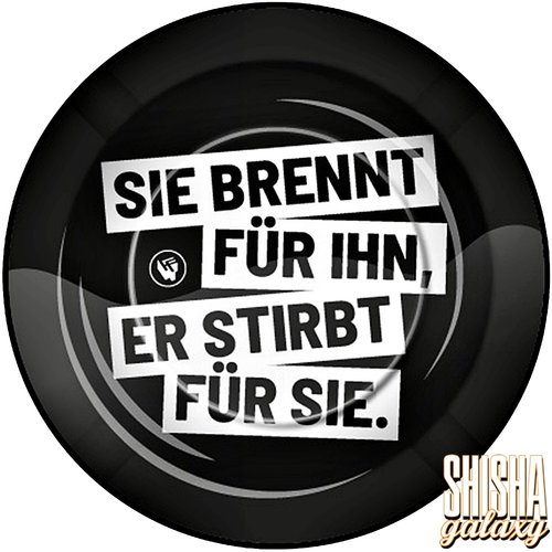 Fire Flow Metall - "Sie brennt für Ihn" - Aschenbecher - Ø 14 cm