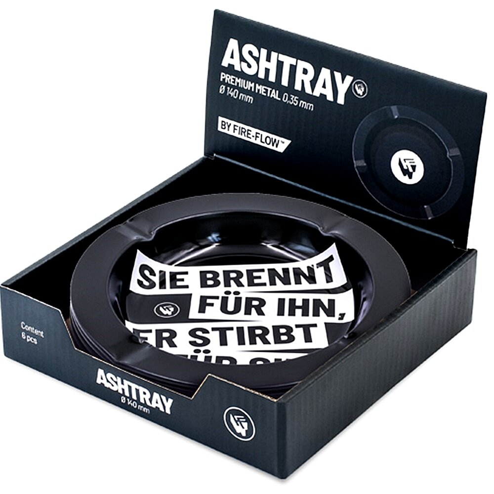 Fire Flow Fire Flow - Metall - "Sie brennt für Ihn" - Aschenbecher - Ø 14 cm Fire Flow Fire Flow - Metall - "Sie brennt für Ihn" - Aschenbecher - Ø 14 cm