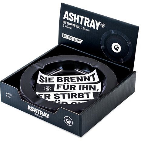 Fire Flow Fire Flow - Metall - "Sie brennt für Ihn" - Aschenbecher - Ø 14 cm Fire Flow Fire Flow - Metall - "Sie brennt für Ihn" - Aschenbecher - Ø 14 cm