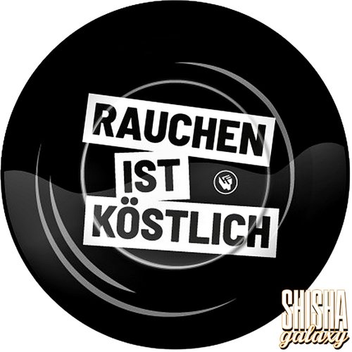 Fire Flow Metall - "Rauchen ist köstlich" - Aschenbecher - Ø 14 cm