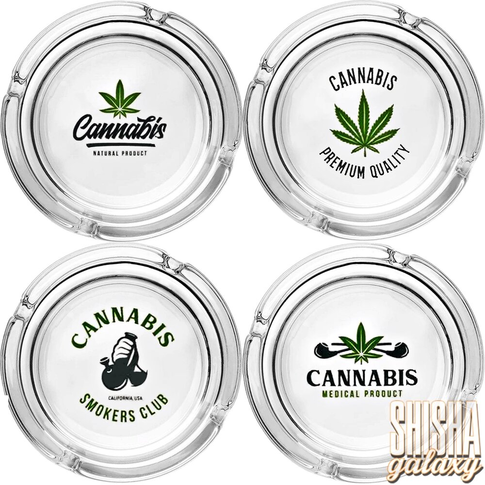 Bullet Bullet - "Cannabiz Edition" - Glas - Aschenbecher - 4er Set - Ø 10,5 cm Bullet Bullet - "Cannabiz Edition" - Glas - Aschenbecher - 4er Set - Ø 10,5 cm