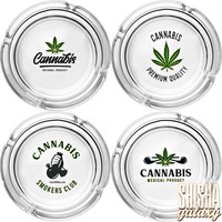 "Cannabiz Edition" - Glas - Aschenbecher - 4er Set - Ø 10,5 cm