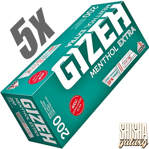 Gizeh Menthol - Extra - Filterhülsen - 5 x 200 Stück (1000 Stk)