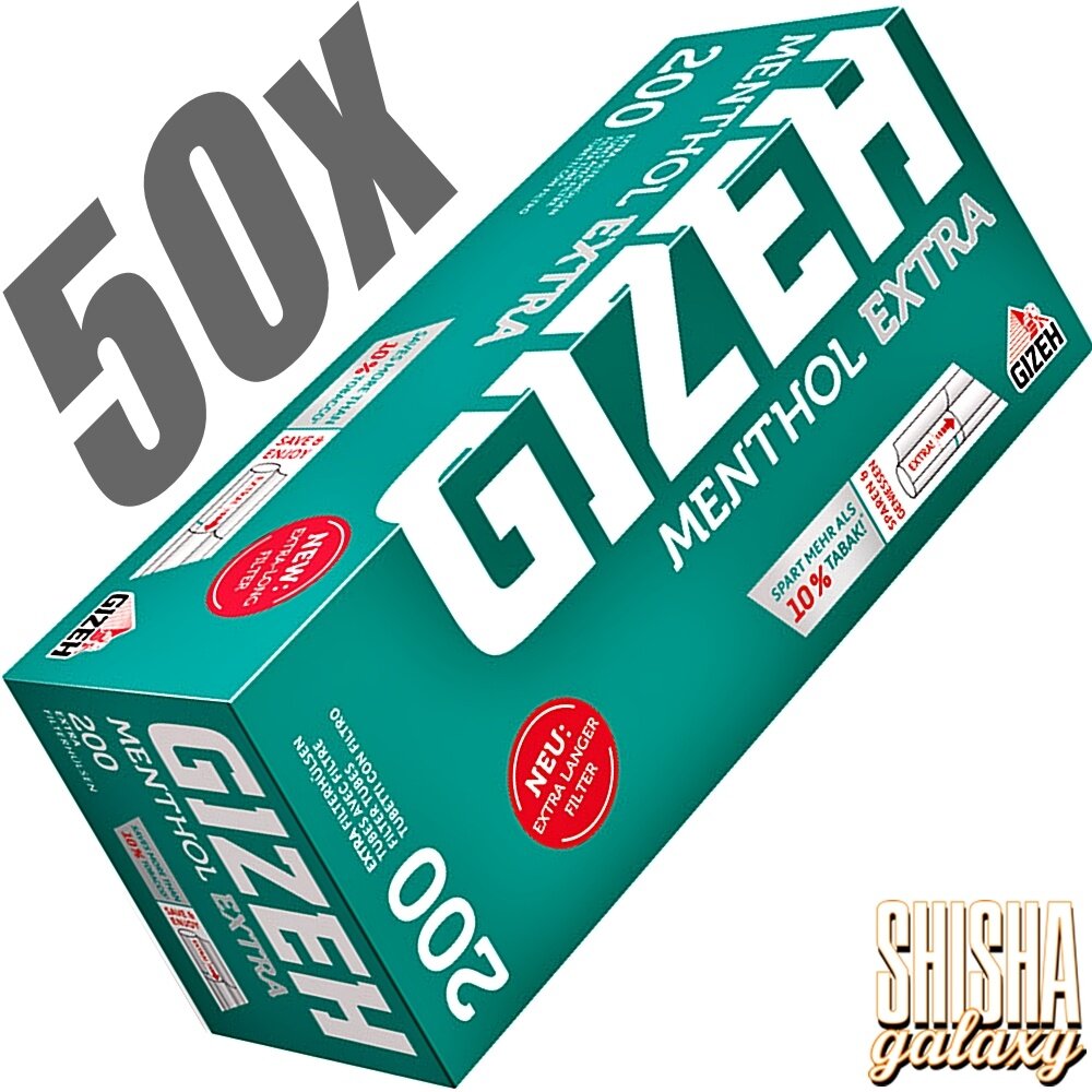 Gizeh Gizeh - Menthol - Extra - Filterhülsen - 50 x 200 Stück (10.000 Stk)