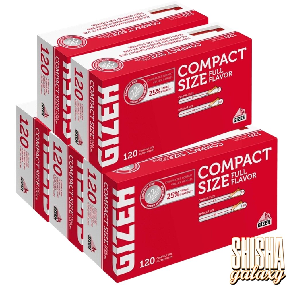 Gizeh Gizeh - Full Flavor - Compact Size - Filterhülsen - 5 x 120 Stück (600 Stk)