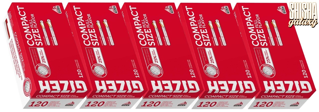 Gizeh Gizeh - Full Flavor - Compact Size - Filterhülsen - 5 x 120 Stück (600 Stk)