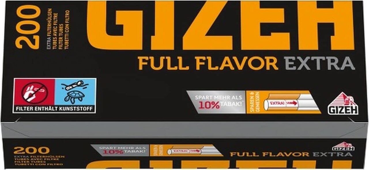 Gizeh Gizeh - Full Flavor - Extra - Filterhülsen - 50 x 200 Stück (10.000 Stk) Gizeh Gizeh - Full Flavor - Extra - Filterhülsen - 50 x 200 Stück (10.000 Stk)