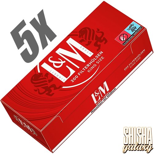 L&M L&M - Red - King Size - Filterhülsen - 5 x 200 Stück (1000 Stk)