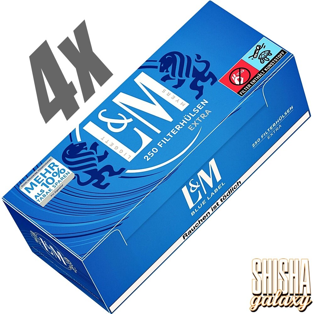 L&M L&M - Blue - Extra - Filterhülsen - 4 x 250 Stück (1000 Stk) L&M L&M - Blue - Extra - Filterhülsen - 4 x 250 Stück (1000 Stk)