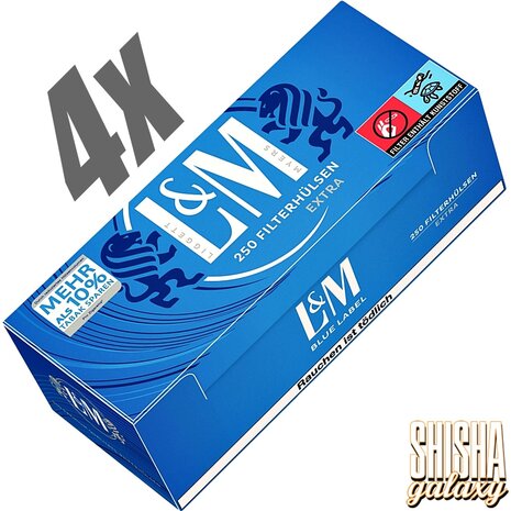 L&M L&M - Blue - Extra - Filterhülsen - 4 x 250 Stück (1000 Stk) L&M L&M - Blue - Extra - Filterhülsen - 4 x 250 Stück (1000 Stk)