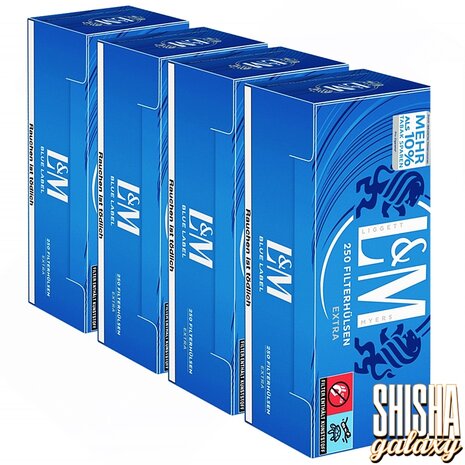 L&M L&M - Blue - Extra - Filterhülsen - 4 x 250 Stück (1000 Stk) L&M L&M - Blue - Extra - Filterhülsen - 4 x 250 Stück (1000 Stk)