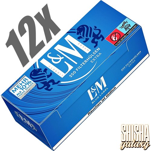 L&M L&M - Blue - Extra - Filterhülsen - 12 x 250 Stück (3000 Stk)