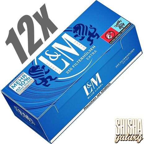 L&M L&M - Blue - Extra - Filterhülsen - 12 x 250 Stück (3000 Stk) L&M L&M - Blue - Extra - Filterhülsen - 12 x 250 Stück (3000 Stk)