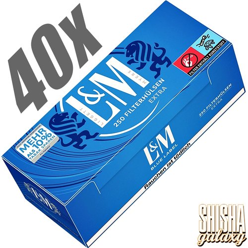 L&M Blue - Extra - Filterhülsen - 40 x 250 Stück (10.000 Stk)