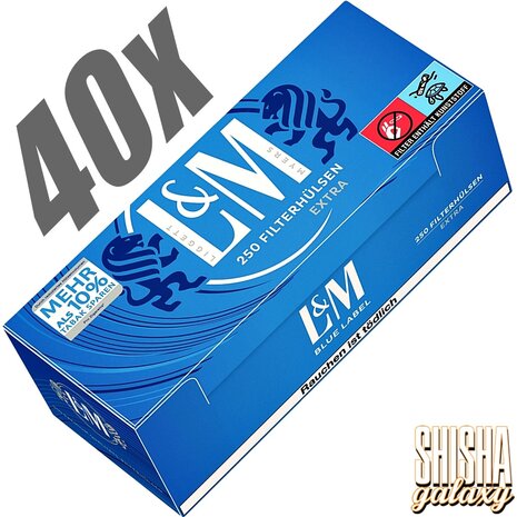L&M L&M - Blue - Extra - Filterhülsen - 40 x 250 Stück (10.000 Stk) L&M L&M - Blue - Extra - Filterhülsen - 40 x 250 Stück (10.000 Stk)