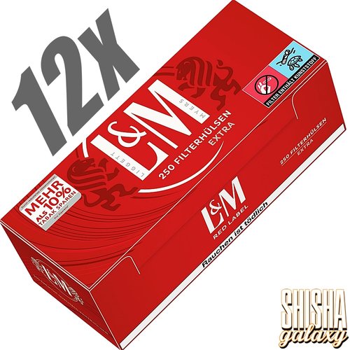 L&M L&M - Red - Extra - Filterhülsen - 12 x 250 Stück (3000 Stk)