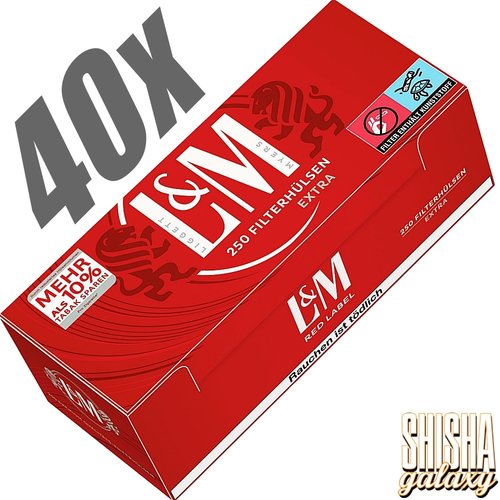 L&M L&M - Red - Extra - Filterhülsen - 40 x 250 Stück (10.000 Stk)