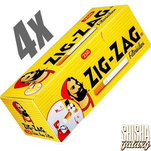 Zig Zag Gelb - King Size - Filterhülsen - 4 x 250 Stück (1000 Stk)