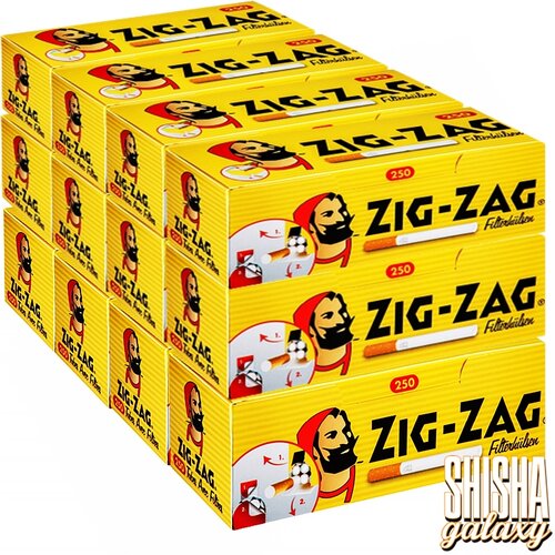 Zig Zag Zig Zag - Gelb - King Size - Filterhülsen - 12 x 250 Stück (3000 Stk)