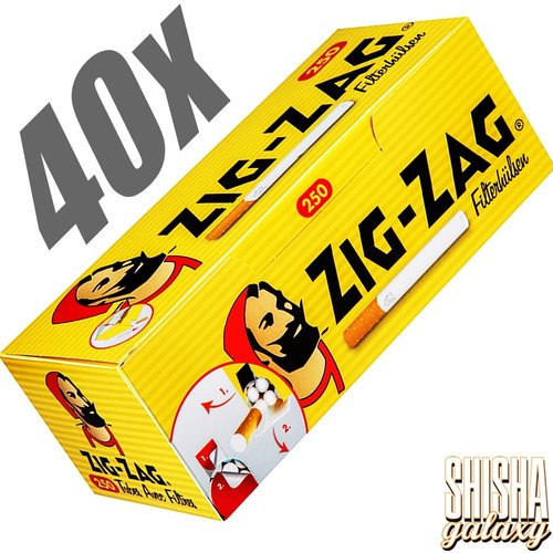Zig Zag Gelb - King Size - Filterhülsen - 40 x 250 Stück (10.000 Stk)