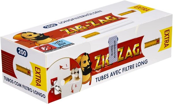 Zig Zag Zig Zag - Weiß - Extra - Filterhülsen - 50 x 200 Stück (10.000 Stk) Zig Zag Zig Zag - Weiß - Extra - Filterhülsen - 50 x 200 Stück (10.000 Stk)