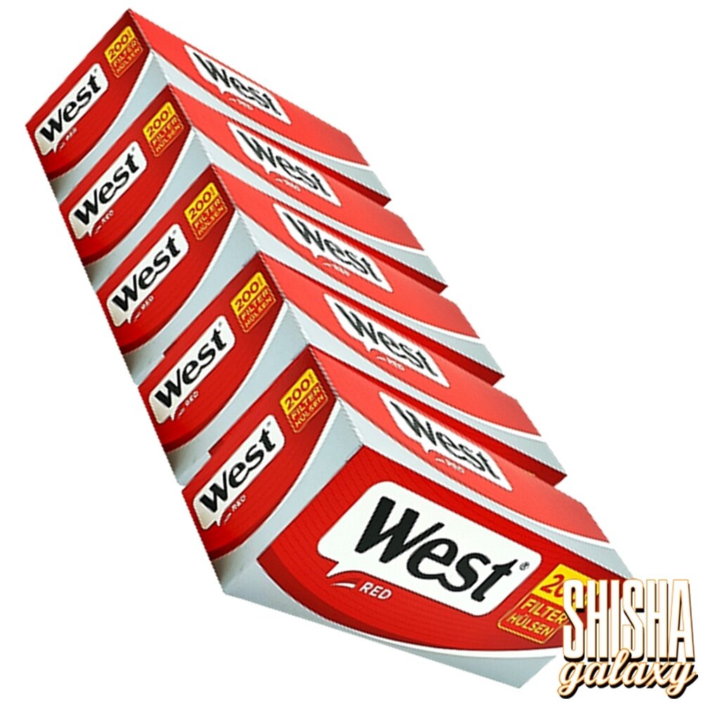 West West - Red - King Size - Filterhülsen - 5 x 200 Stück (1000 Stk) West West - Red - King Size - Filterhülsen - 5 x 200 Stück (1000 Stk)