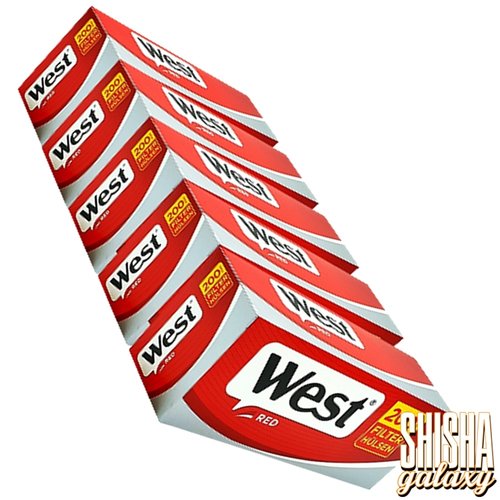 West West - Red - King Size - Filterhülsen - 5 x 200 Stück (1000 Stk)